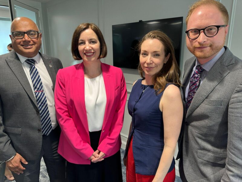L-R: Baggy Shanker MP, Bridget Phillipson MP Secretary of State for Education, Catherine Atkinson MP, Jonathan Davies MP