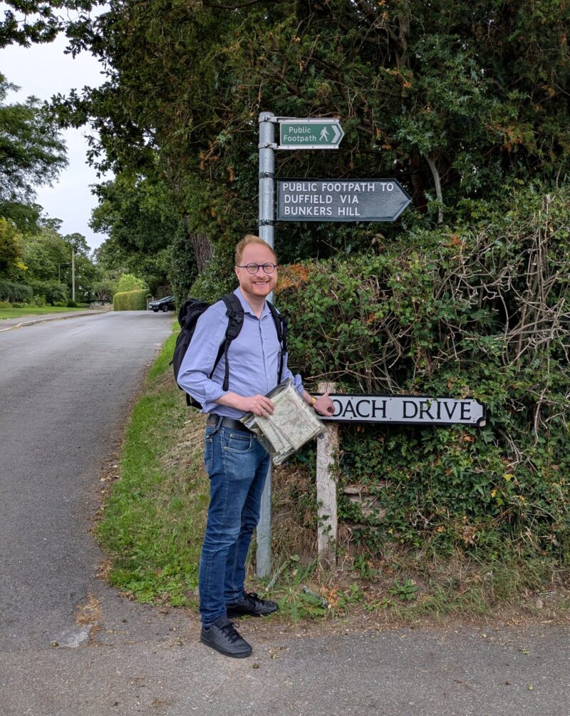 Jonathan Davies MP walking from Quarndon to Duffield.