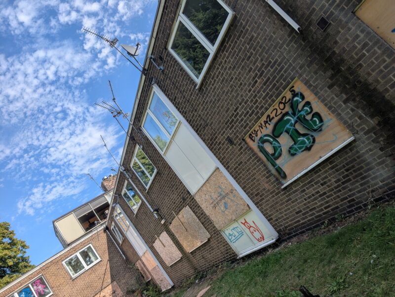 Inside the Old Ada Belfield site.