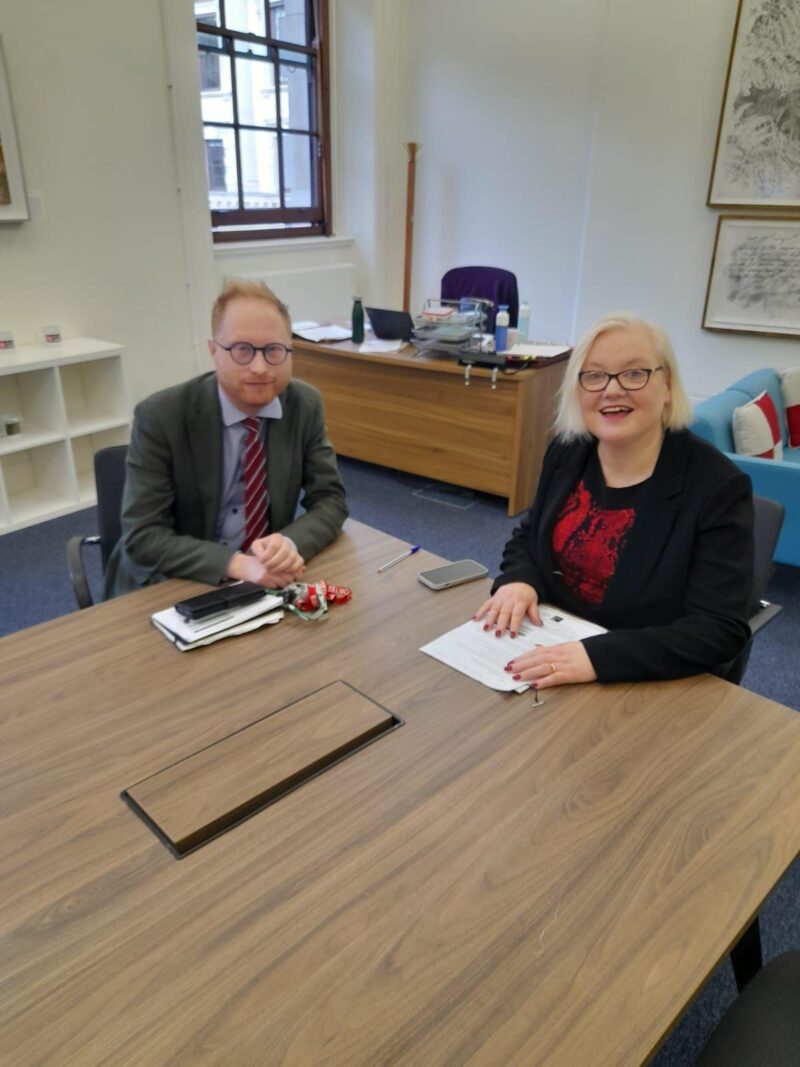 Jonathan Davies MP and Baroness Tywcross, Heritage Minister.