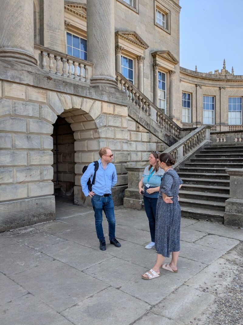 Jonathan Davies MP with Kedleston Hall staff.