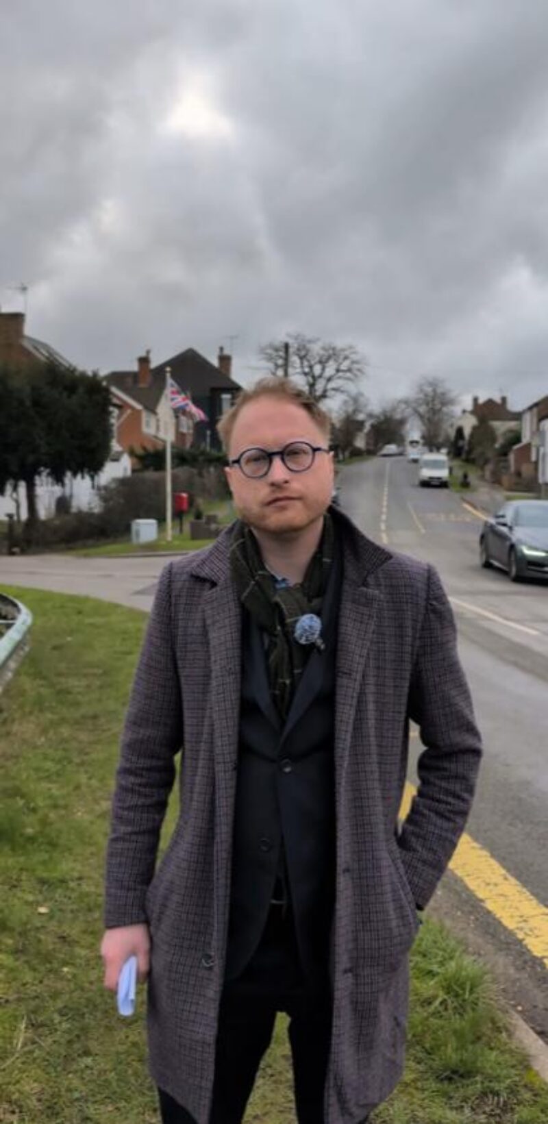 Jonathan Davies MP on Green Lane in Ockbrook.