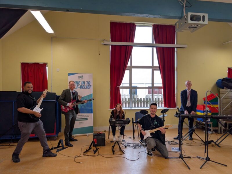 Jonathan Davies MP meeting with Rocksteady at Springfield Primary School.