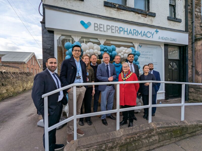 Jonathan Davies MP at the opening ceremony of Belper Pharmacy.