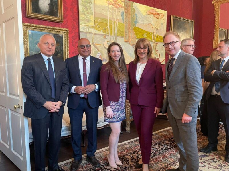 Jonathan Davies MP, Baggy Shanker MP, Catherine Atkinson MP, Chancellor Rachel Reeves, and Rolls-Royce CEO Tufan Erginbilgiç. 