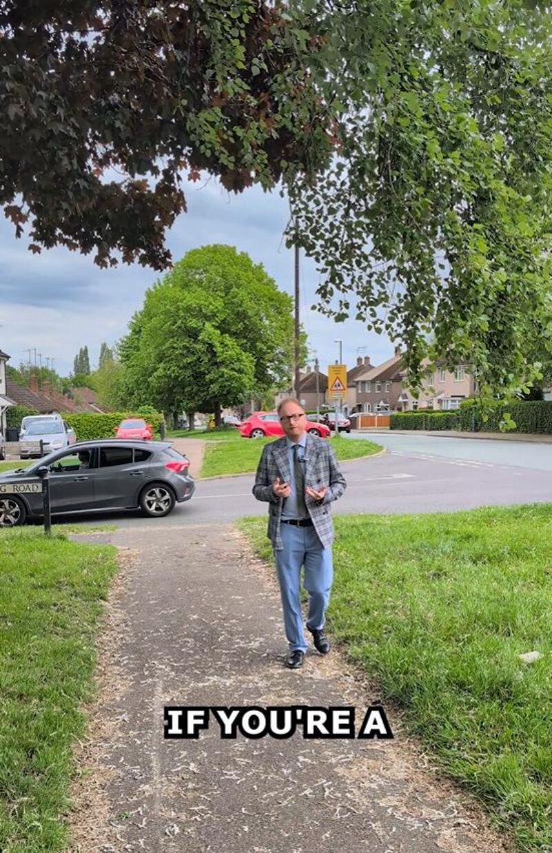 Jonathan Davies MP on Wood Road in Chaddesden.