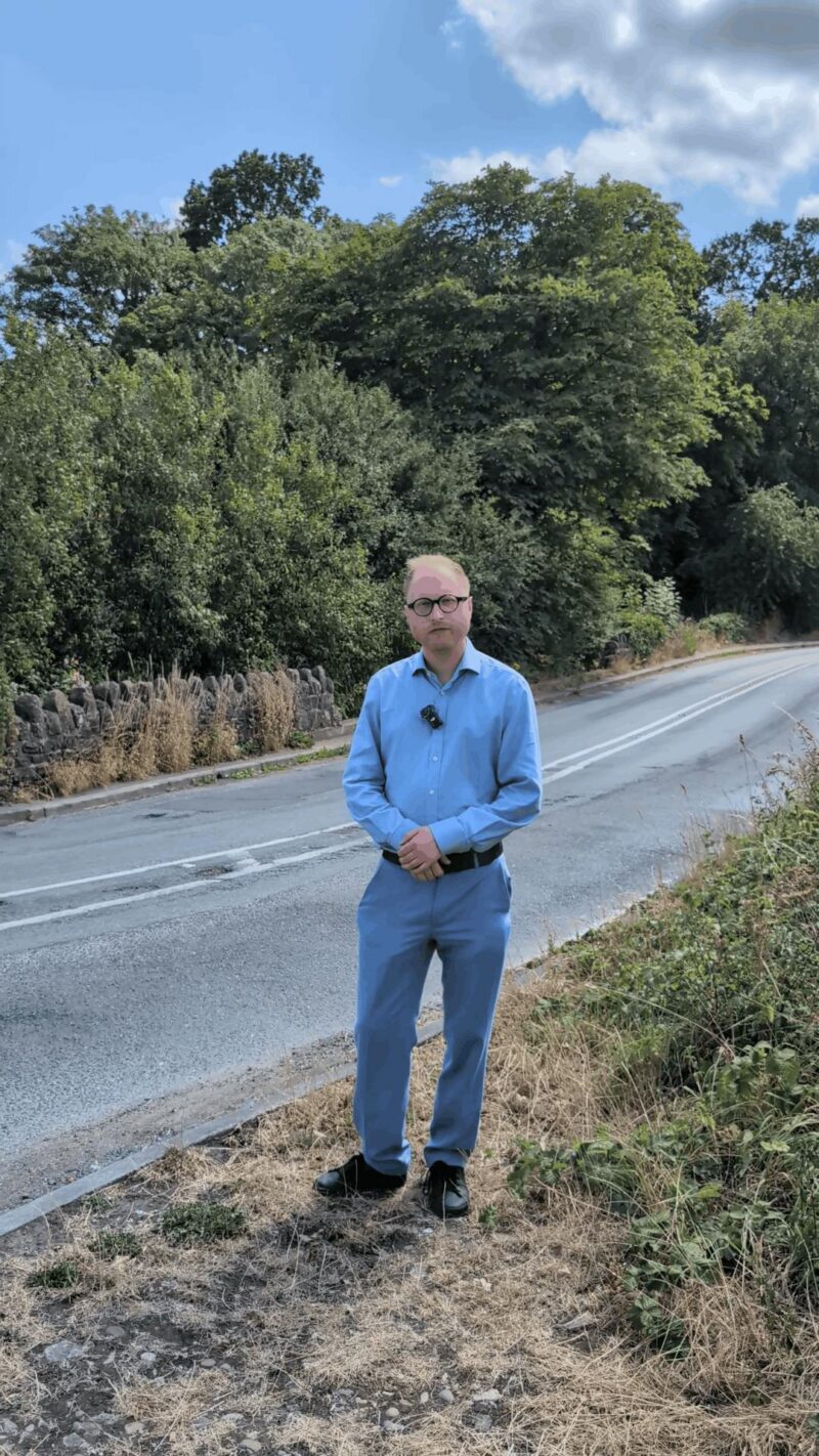 Jonathan Davies MP on Markeaton Lane.