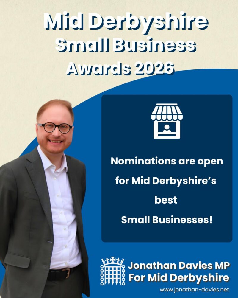 Jonathan Davies MP Small Business Saturday Awards 2026